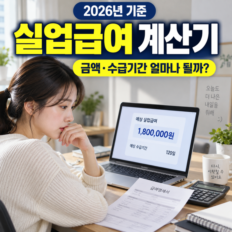 2026년 실업급여 계산기, 금액 계산부터 수급기간까지