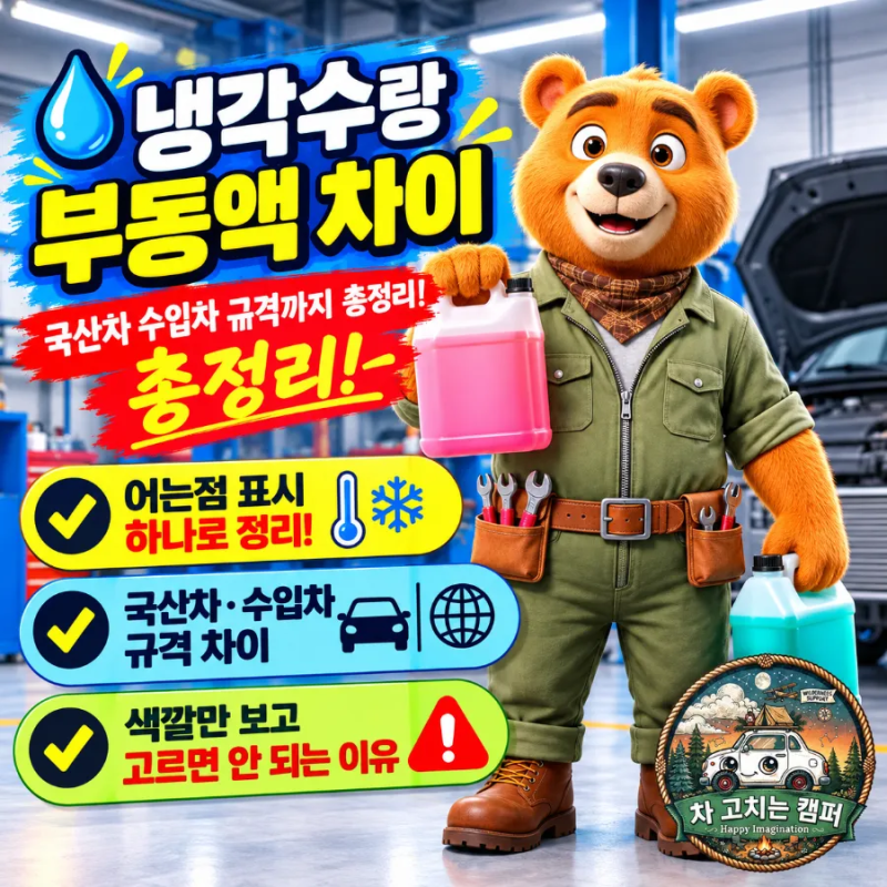 냉각수 부동액 차이, 국산차 수입차 규격까지 정리