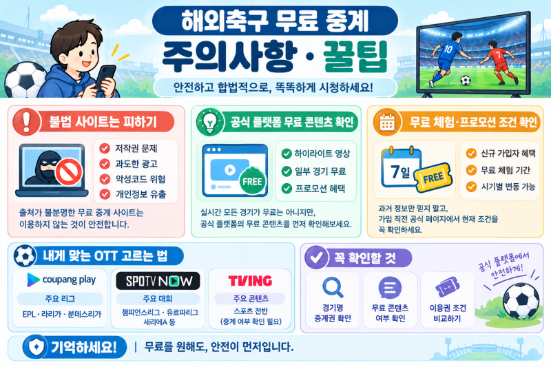 해외축구 무료 중계 어디서 보나? 쿠팡플레이·SPOTV NOW 비교