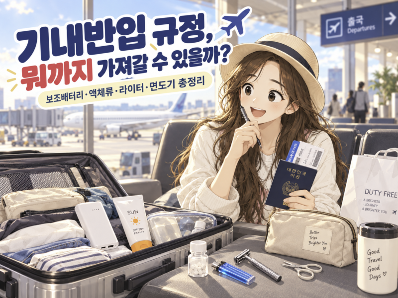 기내반입 규정, 뭐까지 가져갈 수 있을까? [보조배터리·액체류·라이터·면도기 총정리]