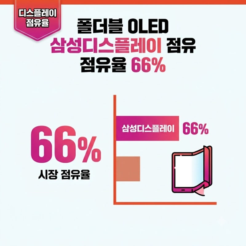 폴더블 OLED 삼성디스플레이 점유율 66% 아이폰 듀오 출시가 삼성전자에도 중요한 이유 확인하....