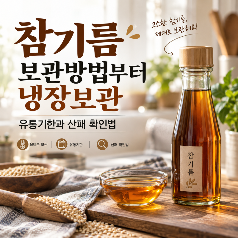 참기름 보관방법 냉장보관 해야 할까? 유통기한까지 확인