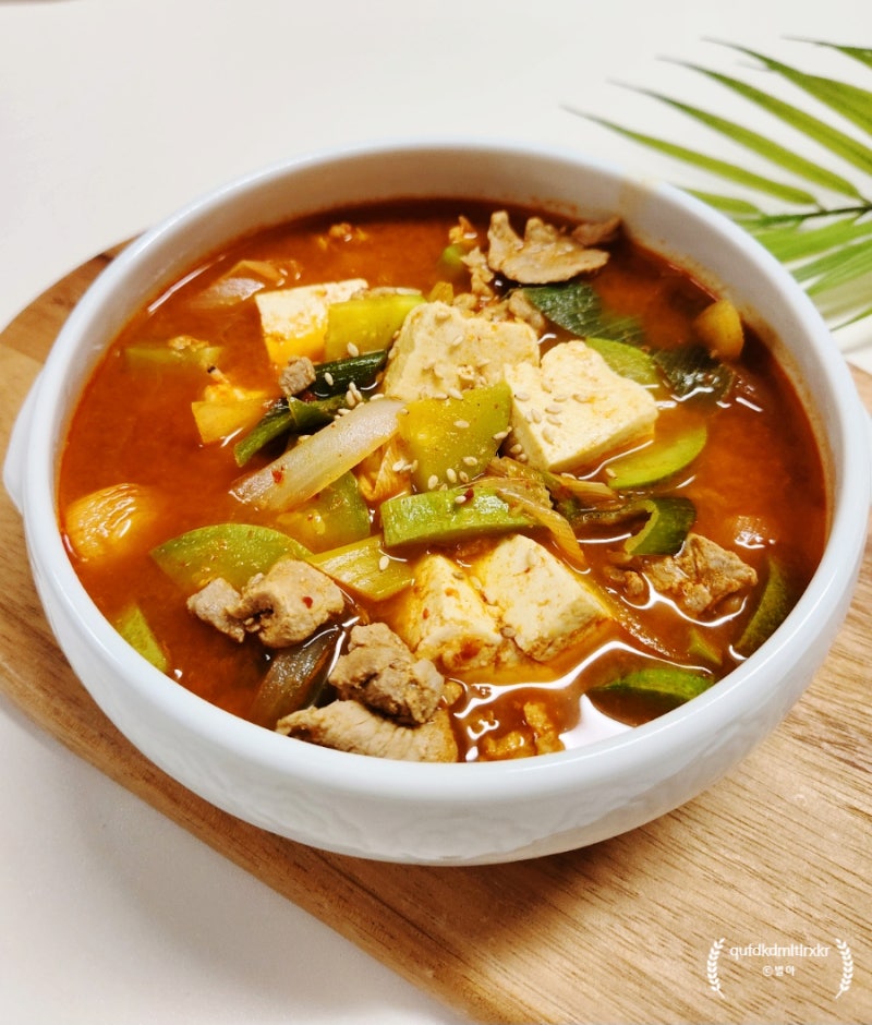돼지고기 애호박 고추장찌개 레시피, 간단한 돼지 짜글이 저녁메뉴