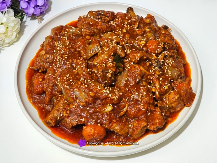 마늘돼지갈비찜 돼지찜갈비 만드는법 매운돼지갈비찜 양념 레시피♪