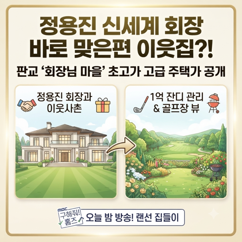 정용진 신세계 회장 바로 맞은편 이웃집?! 판교 '회장님 마을' 초고가 고급 주택가 공개