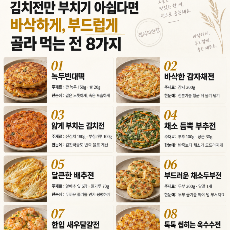 추석 전 종류 고민된다면 — 녹두빈대떡부터 새우전까지 8가지