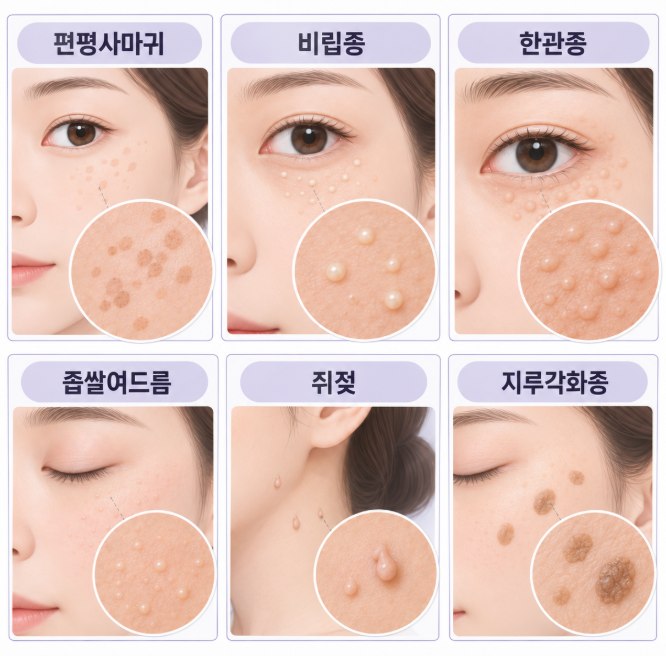 청주사마귀, 얼굴 오돌토돌한 돌기 모두 편평사마귀일까요?