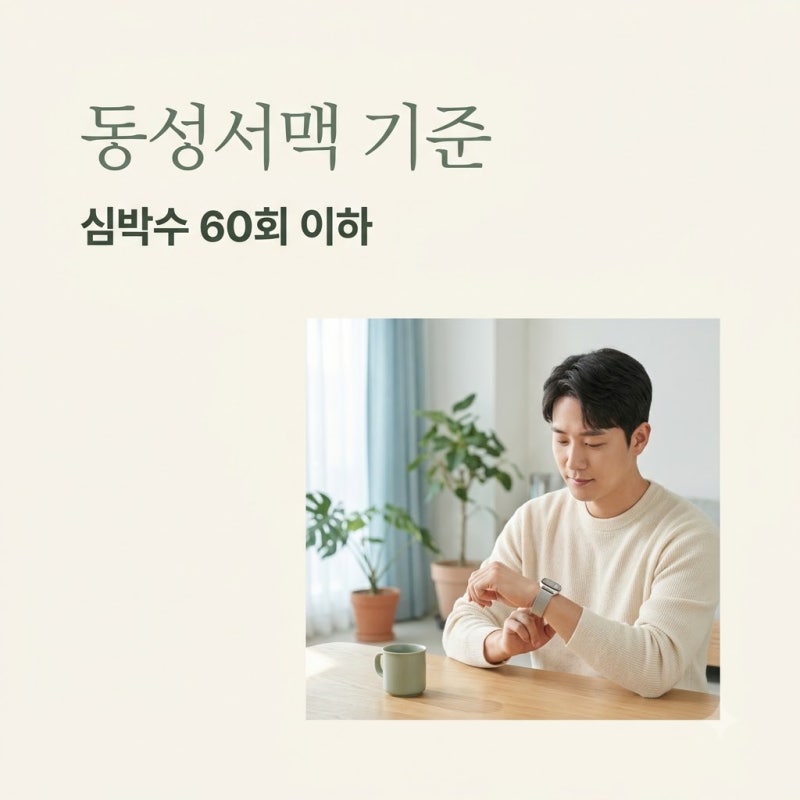 동성서맥 판정 후 심박수 60회 이하일 때 점검할 3가지 기준