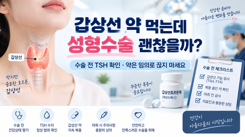 갑상선 제거 후 갑상선약 복용 중인데 성형수술 가능할까요?