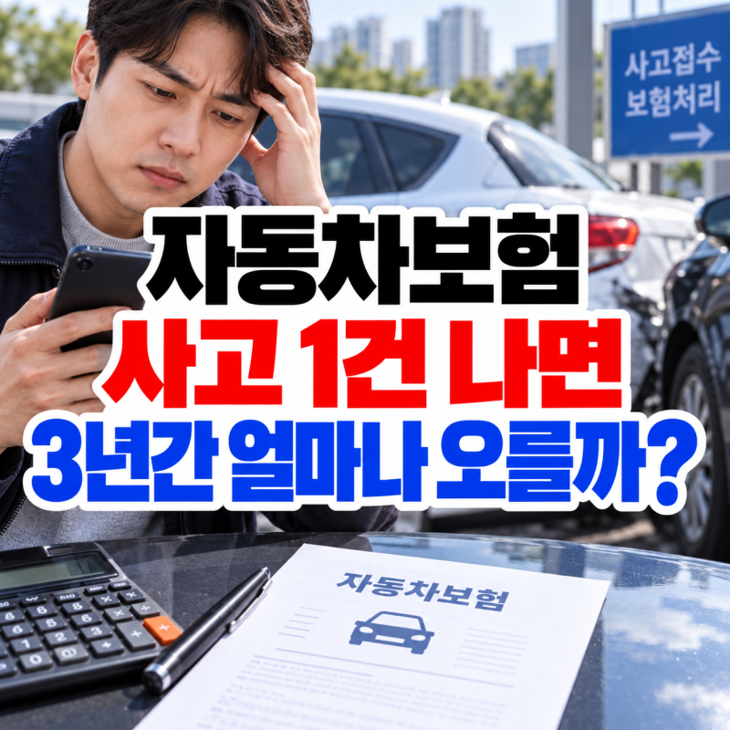 자동차보험 사고 1건 나면 3년간 보험료 얼마나 오를까? 사고건수·할증기간 실제 계산
