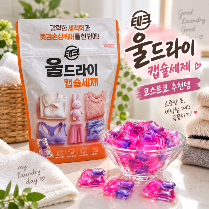 코스트코 추천템 테크 울드라이 캡슐세제, 아끼는 옷 세탁해본 후기