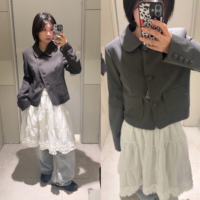 에잇세컨즈 가을신상 사선 여밈 자켓 & 민주킴 콜라보 크롭재킷 피팅후기
