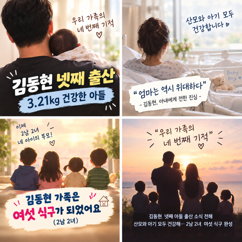 김동현 넷째 아들 출산, 4남매 아빠 됐다…“우리 가족의 네 번째 기적”