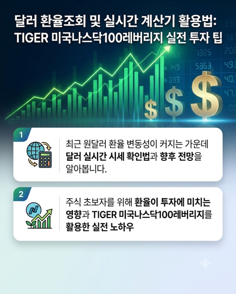 달러 환율조회 및 실시간 계산기 활용법: TIGER 미국나스닥100레버리지 실전 투자 팁