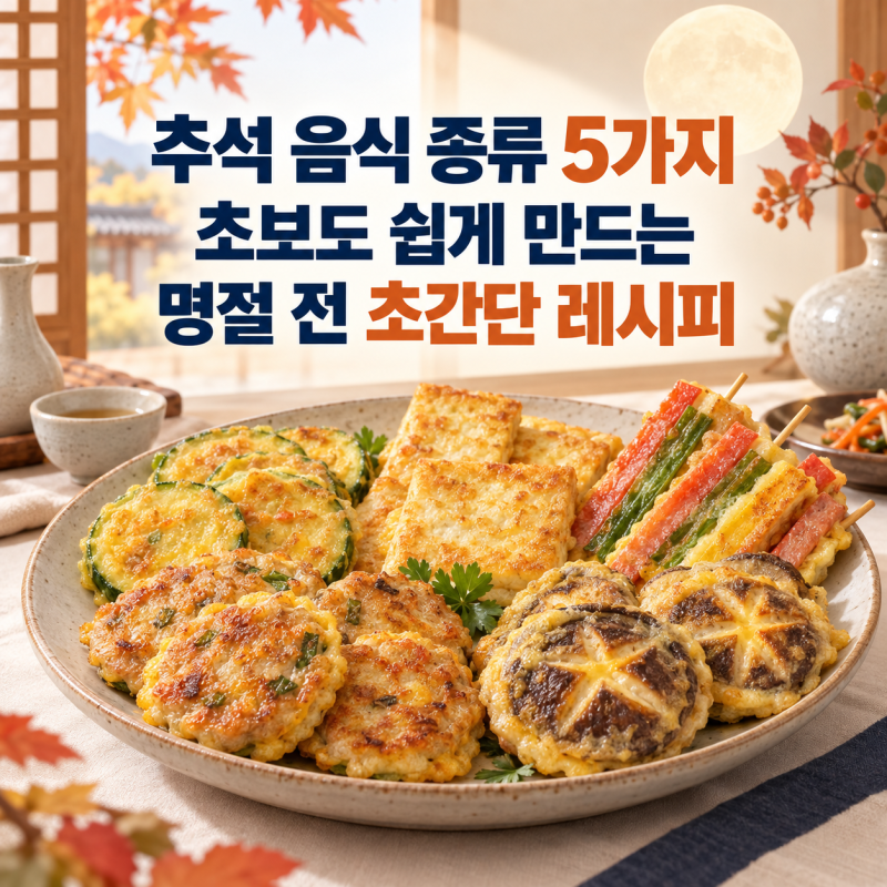 추석 음식 종류 5가지, 초보도 쉽게 만드는 명절 전 초간단 레시피