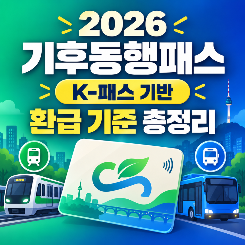 2026 기후동행패스 완벽 정리: K-패스와 차이·교통비 환급 기준