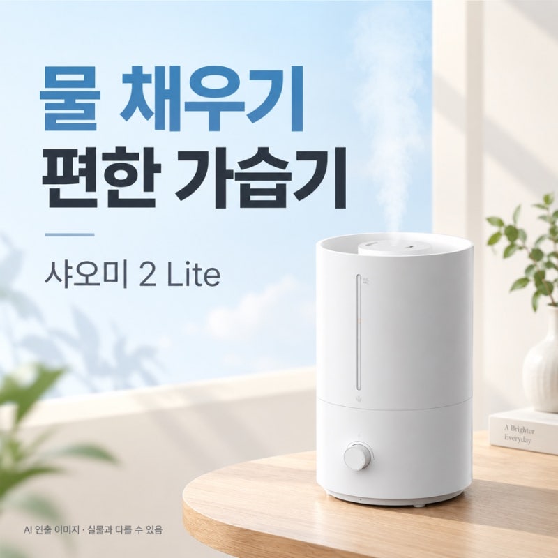 물 보충과 세척을 먼저 본다면, 샤오미 가습기 2 Lite 구매 가이드