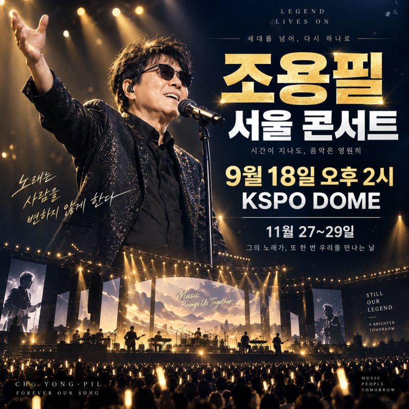 조용필 콘서트 2026, 11월 KSPO돔 3회 확정…티켓팅은 18일 오후 2시