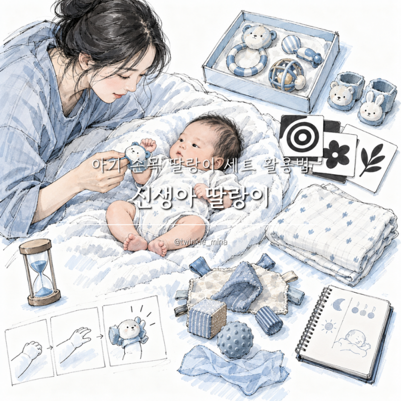 신생아딸랑이 시기 언제부터? 아기 손목 딸랑이 세트 활용법