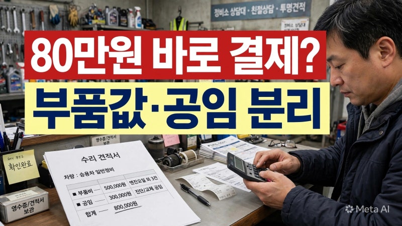 자동차 수리비 견적 받았을 때 바로 수리하지 마세요｜부품값·공임·정비소 비교하는 법(PDF....
