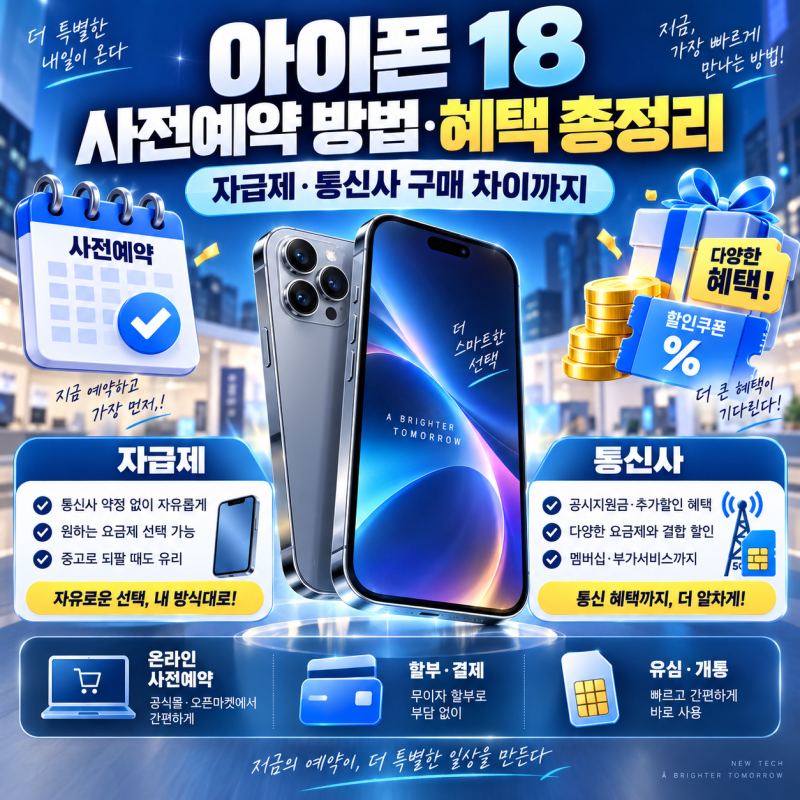"아이폰 18프로 출시 임박" 사전예약 방법·혜택 총정리, 자급제·통신사 구매 차이까지