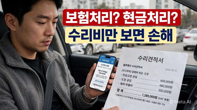 자동차 사고 수리비, 보험처리할까 현금으로 낼까?｜보험료까지 따져 결정하는 법