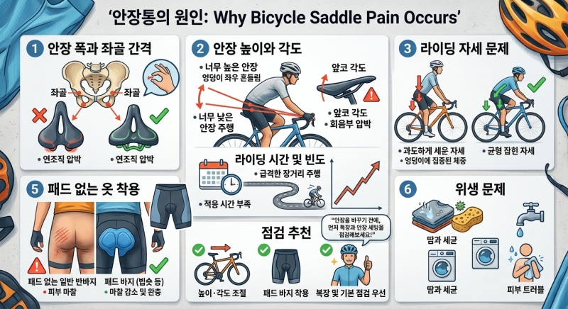 자전거 탈 때 엉덩이가 아픈 이유!!!