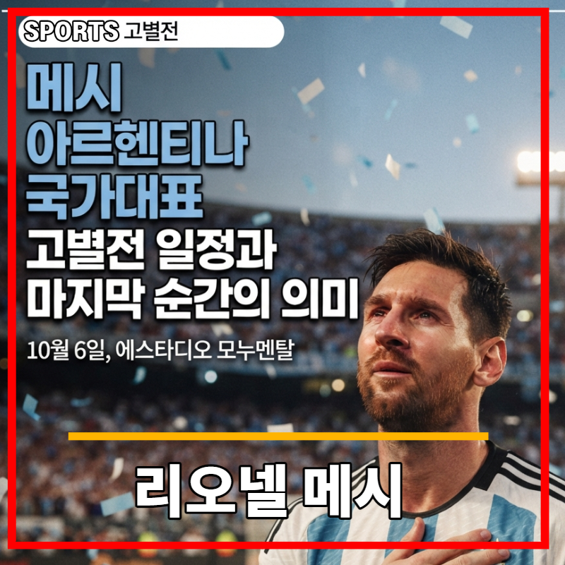 메시 아르헨티나 국가대표 고별전 일정과 마지막 순간의 의미