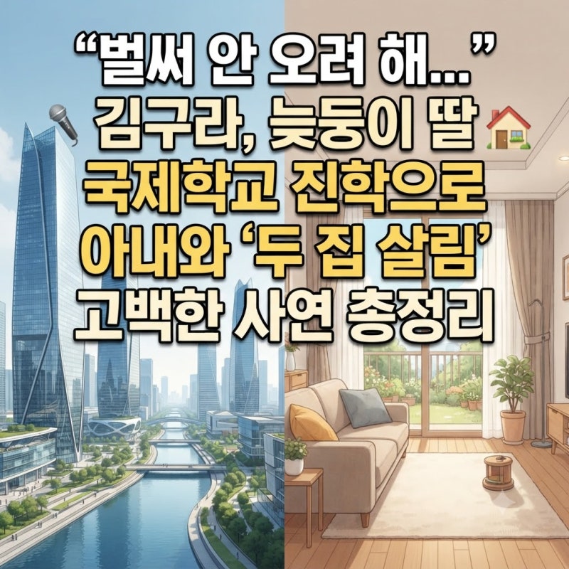 "벌써 안 오려 해…" 김구라, 늦둥이 딸 국제학교 진학으로 아내와 '두 집 살림' 고백한 사연 ....