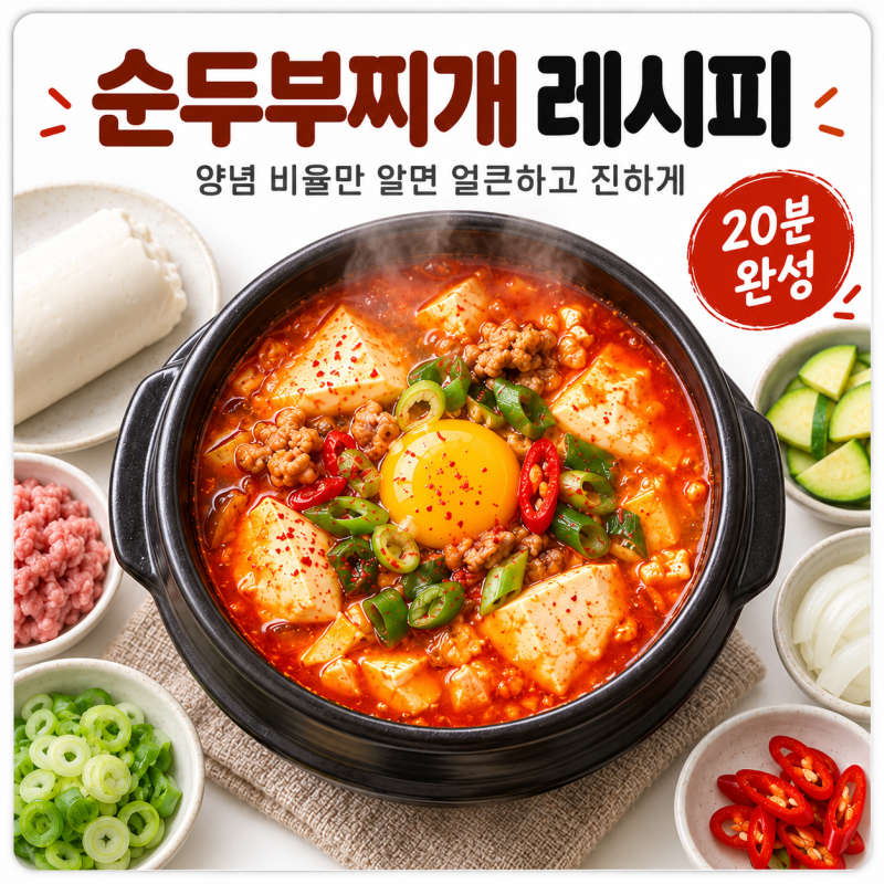 순두부찌개 레시피, 양념 비율만 알면 얼큰하고 진하게 끓이는 법