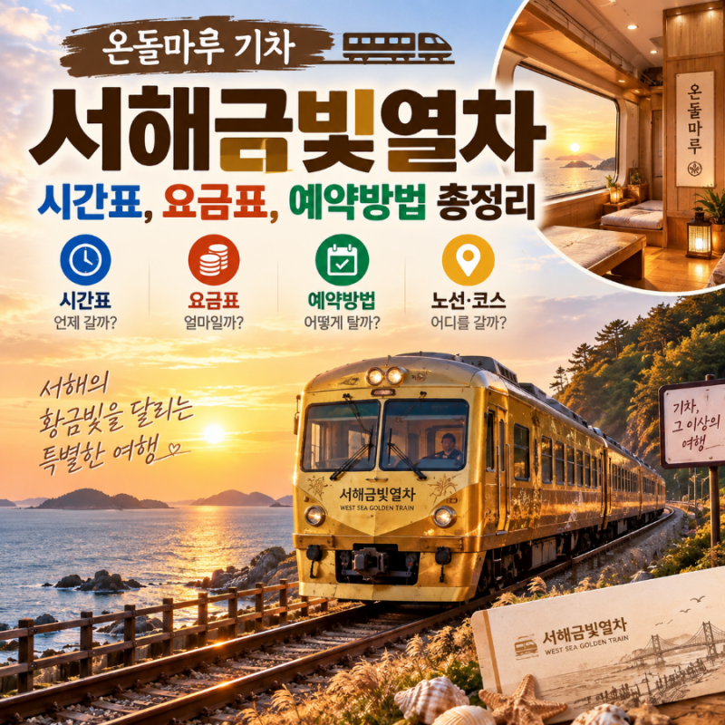 온돌마루 기차 서해금빛열차 시간표·구간·요금·예약방법 총정리