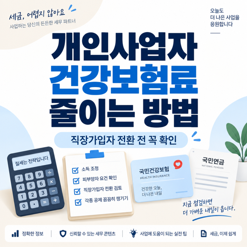 (개인사업자) 건강보험료·국민연금 줄일 수 있을까?