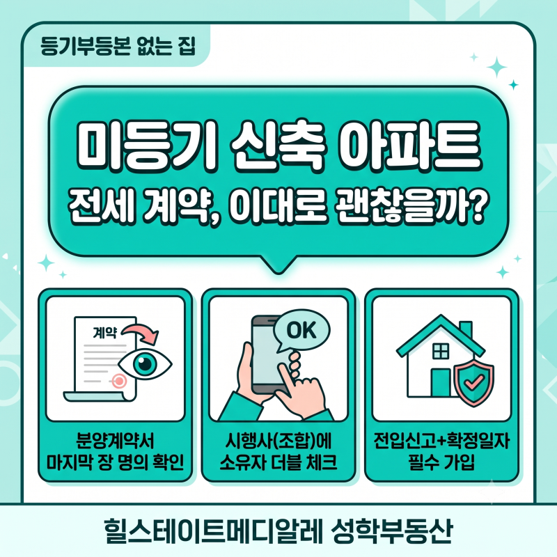 힐스테이트메디알레 미등기 신축 아파트 전세·월세 계약 시 꼭 확인하세요(안전 계약 체크....