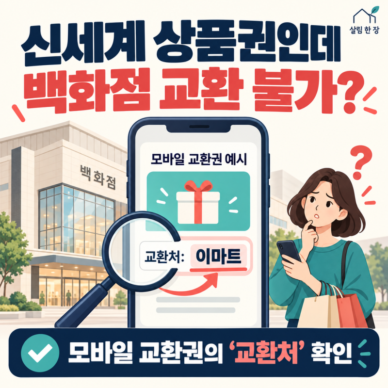 신세계 상품권인데 백화점 교환이 안 된다고요? 모바일 교환권의 이 칸