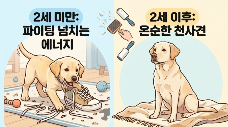 래브라도 리트리버 분양 전 필독! 천사견 오해와 단모 이중모 털빠짐의 현실