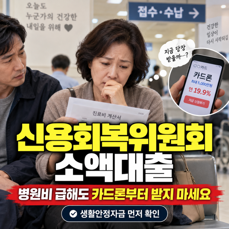 신용회복 중 병원비가 급하다면? 생활안정자금 소액대출부터 확인하세요