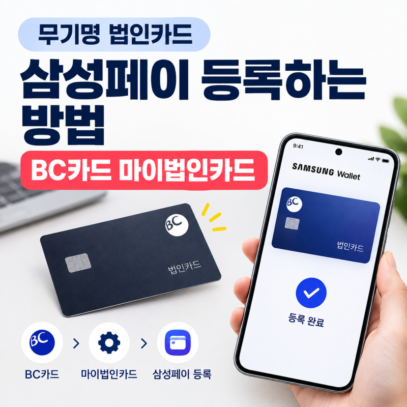 무기명 법인카드 삼성페이 등록하는 방법 / BC카드 마이법인카드