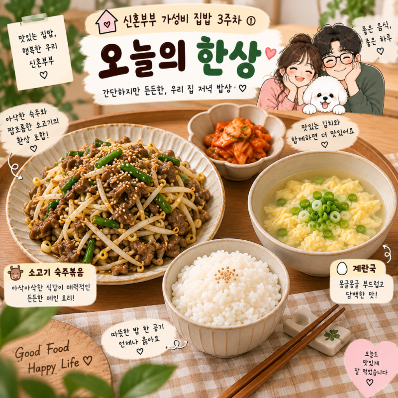 소고기 숙주볶음 레시피｜20분 완성 신혼부부 가성비 집밥