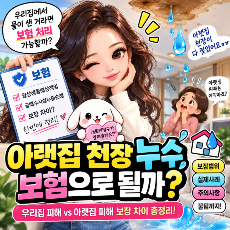 삼성화재 누수보험 우리집·아랫집 보상이 다르다? 헷갈리는 보험 정리