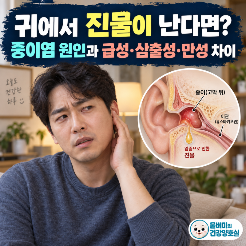 귀에서 진물이 난다면? 중이염 원인과 급성·삼출성·만성 차이