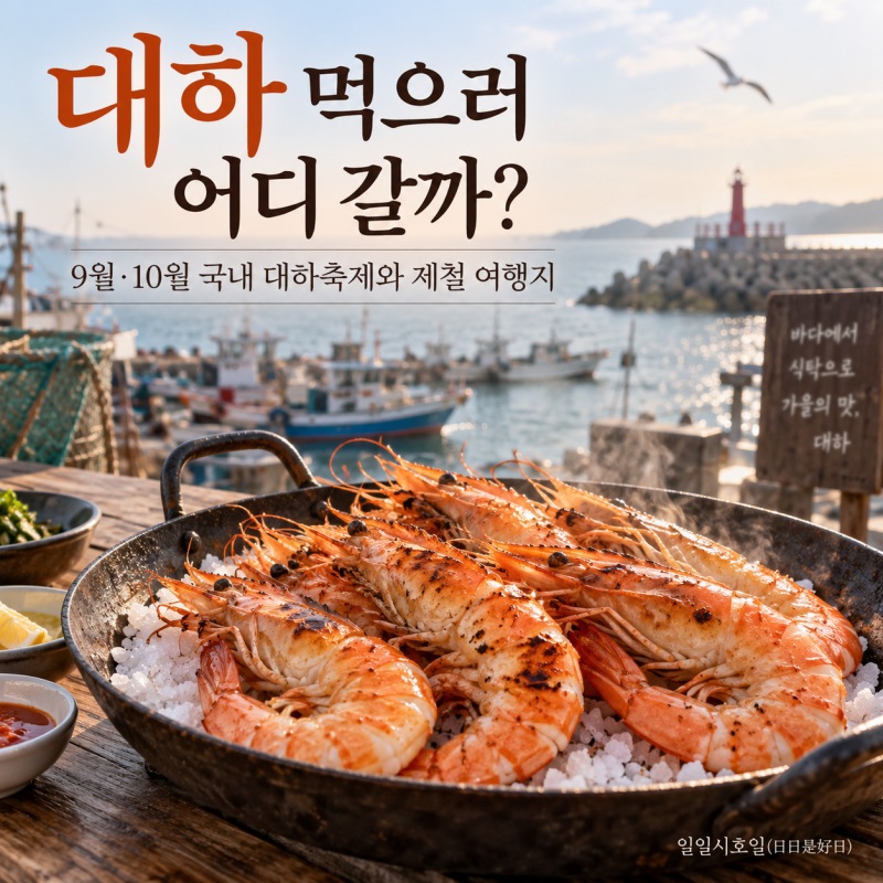 대하 먹으러 어디 갈까? | 9월·10월 국내 대하축제와 제철 여행지