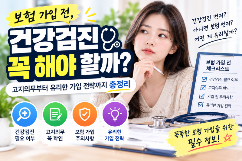 보험 가입 전 건강검진 꼭 해야 할까? (고지의무부터 유리한 가입 전략까지 총정리)