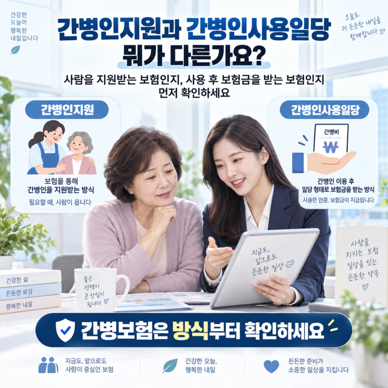 간병인지원과 간병인사용일당, 뭐가 다른가요?