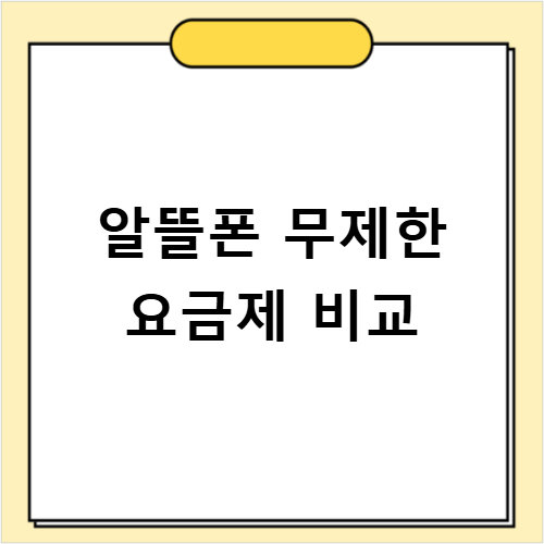 알뜰폰 요금제 비교 무제한 요금제 최신 정보와 선택 방법