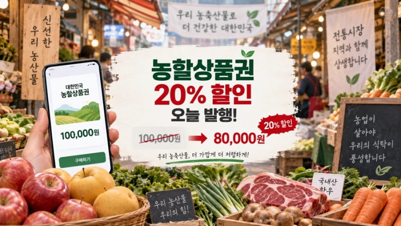 농할상품권 20% 할인 오늘 발행, 10만원 구매방법·서울 사용처 어디?