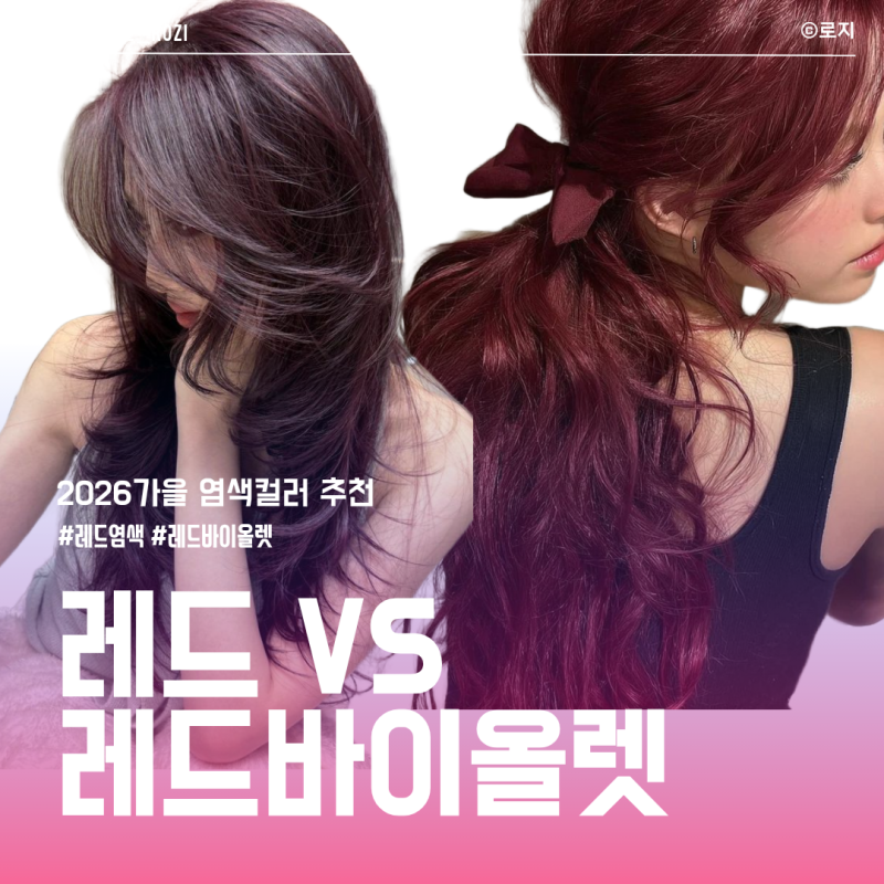 "2026 가을 레드염색 고민 해결" 체리레드, 레드브라운부터 레드바이올렛까지 컬러 선택법