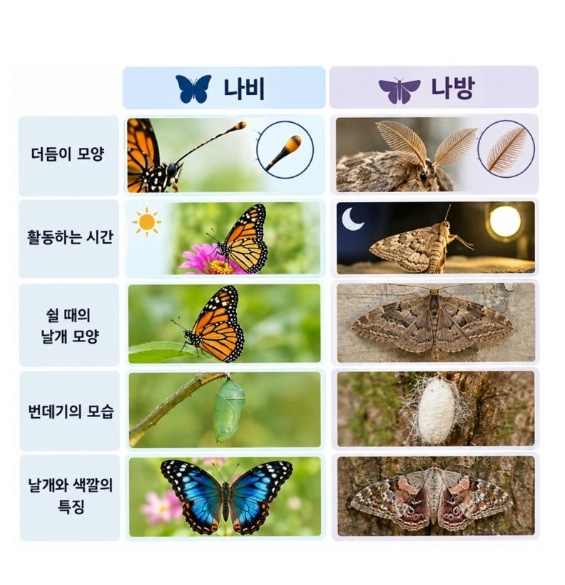 나비와 나방은 어떻게 다를까?