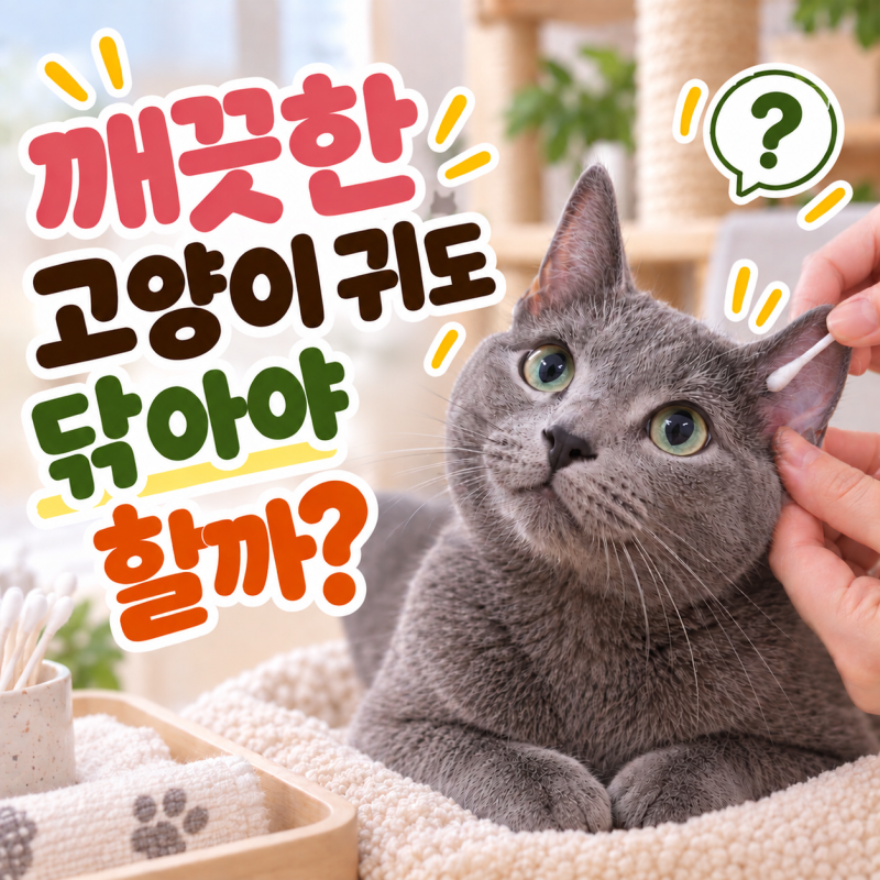 고양이 귀, 깨끗해 보여도 정기적으로 닦아줘야 할까?