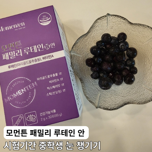 장시간 공부하는 자녀와 엄마의 눈 피로, 온 가족 청소년 영양제 추천 '모먼튼 패밀리 루테인....