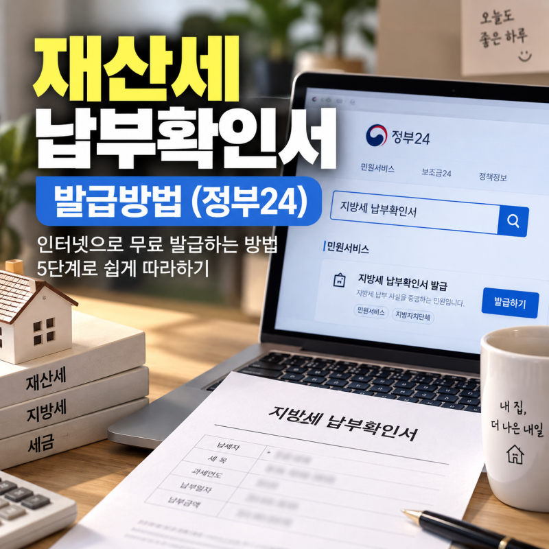 재산세 납부확인서 인터넷 발급｜정부24에서 무료로 받는 방법